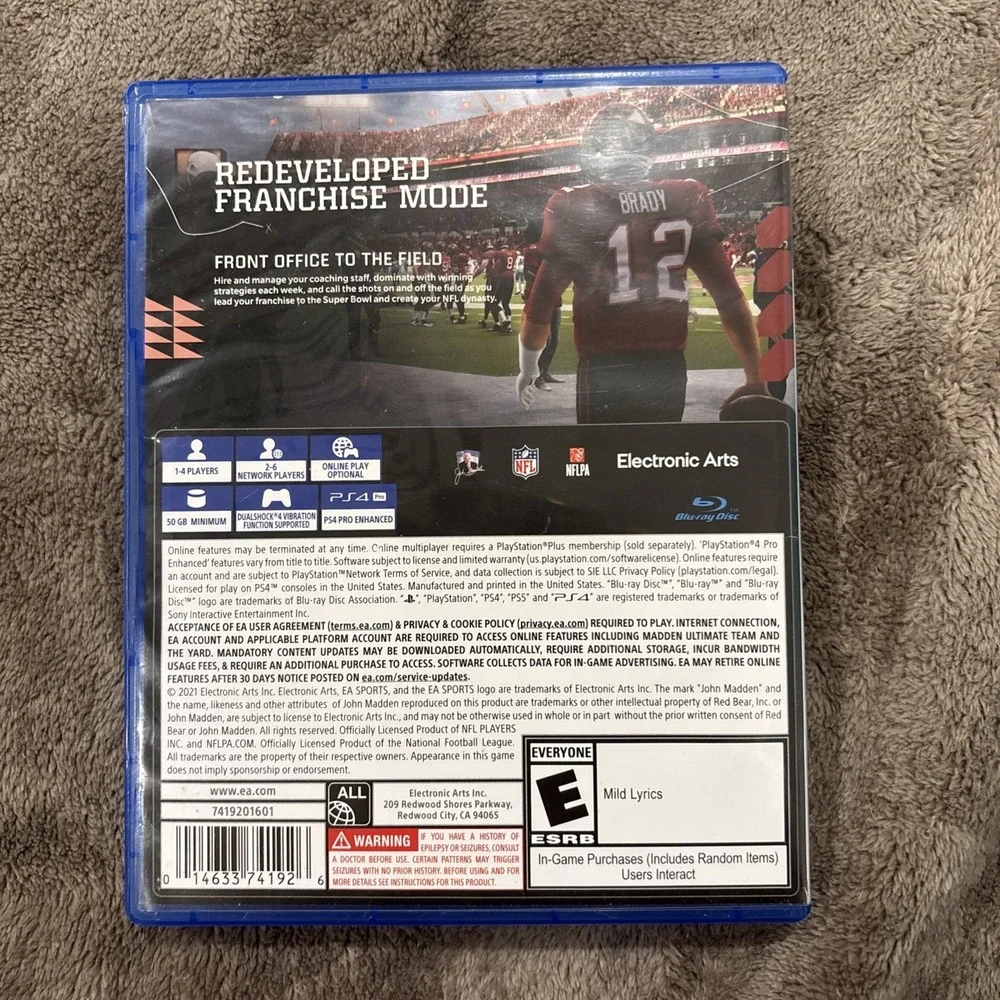 PS4‎ Madden 22 NFL PlayStation 4 Game with Case